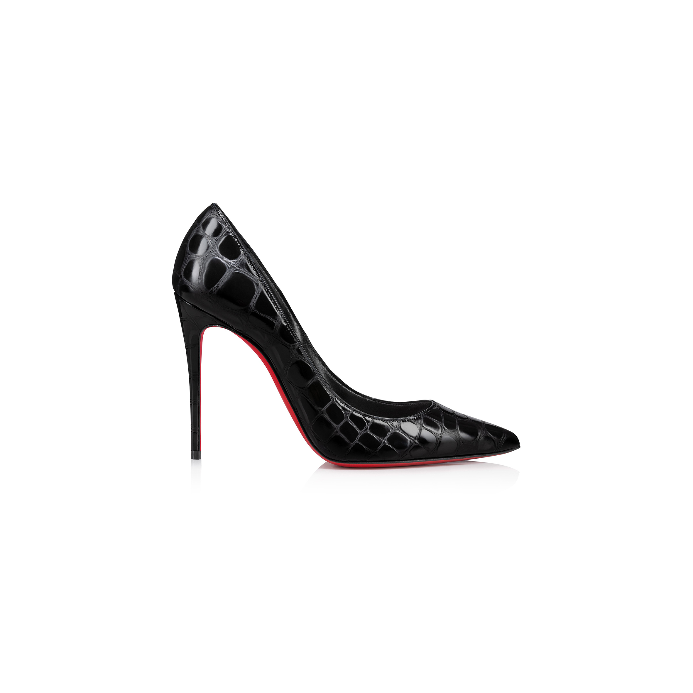 Ch**an louboutin kate 100 mm pumps-alligator embossed calf leather-black-women 3240428b439